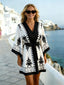 Robe Courte Style Kimono Brodée – Élégance Resort
