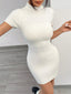 Robe mi-longue col roulé sexy