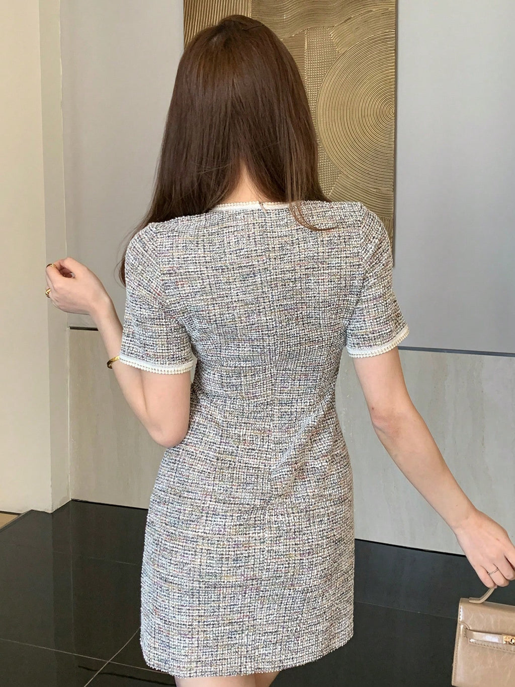 Robe courte scintillante glamour.
