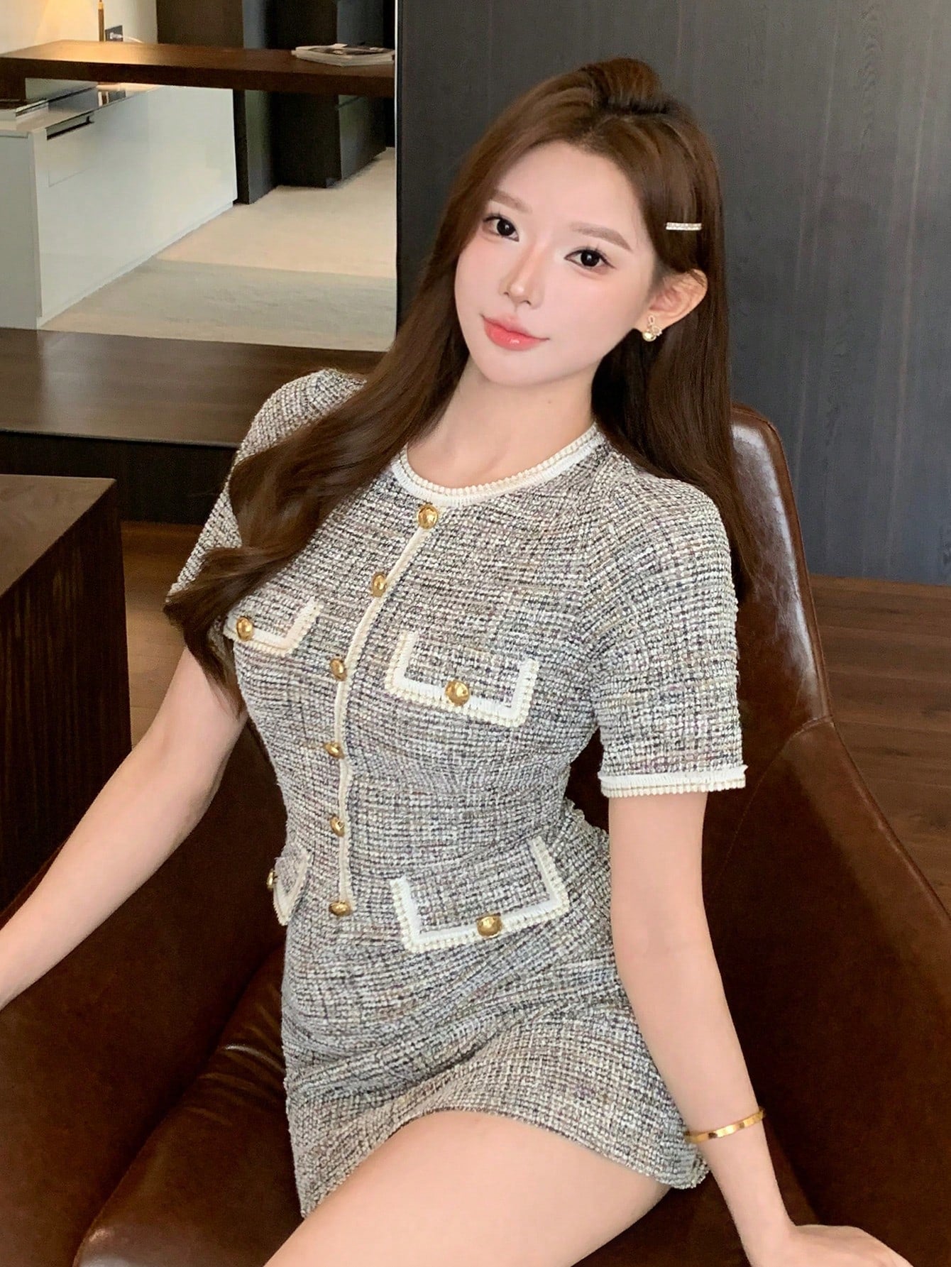 Robe courte scintillante glamour.