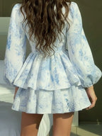 Robe courte évasée printemps/été, élégante à la Française.