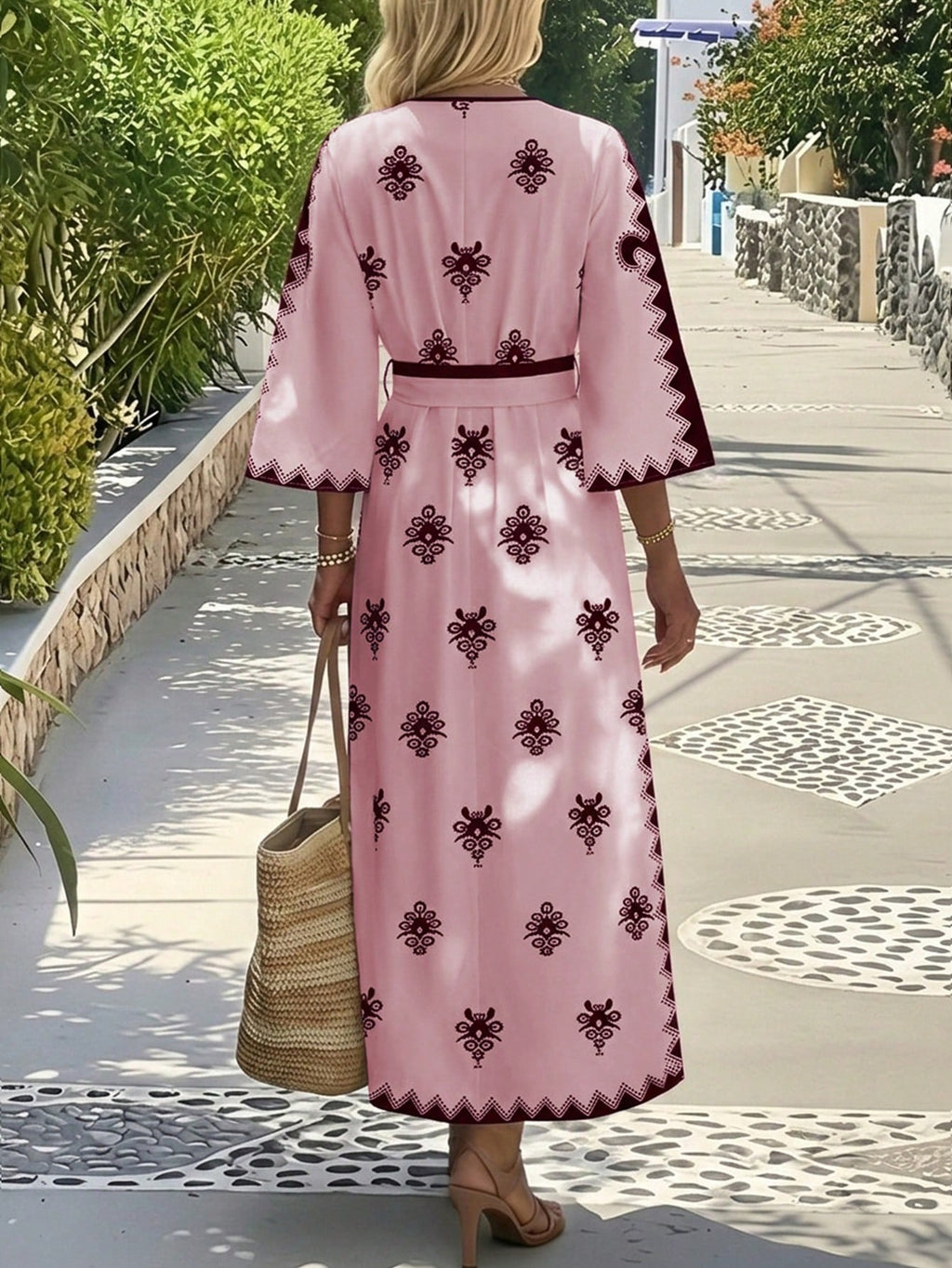 Robe maxi brodée style Kaftan-Esprit Resort chic