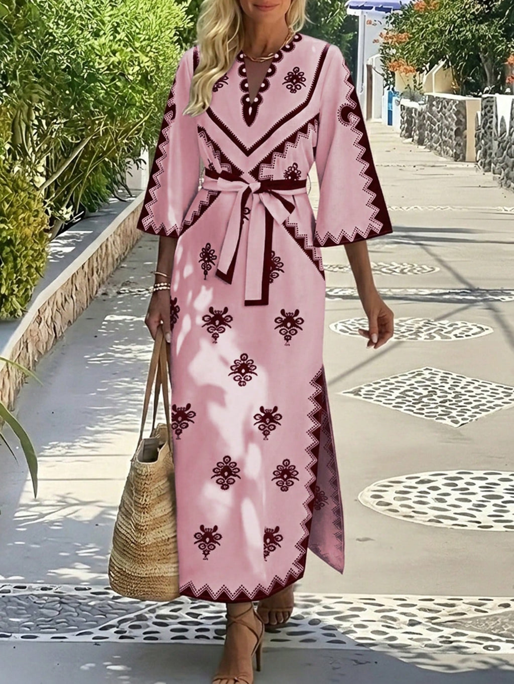 Robe maxi brodée style Kaftan-Esprit Resort chic