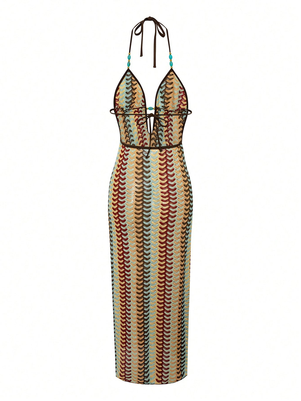 Robe de plage longue  au style bohème et balnéaire.