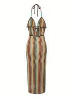 Robe de plage longue  au style bohème et balnéaire.