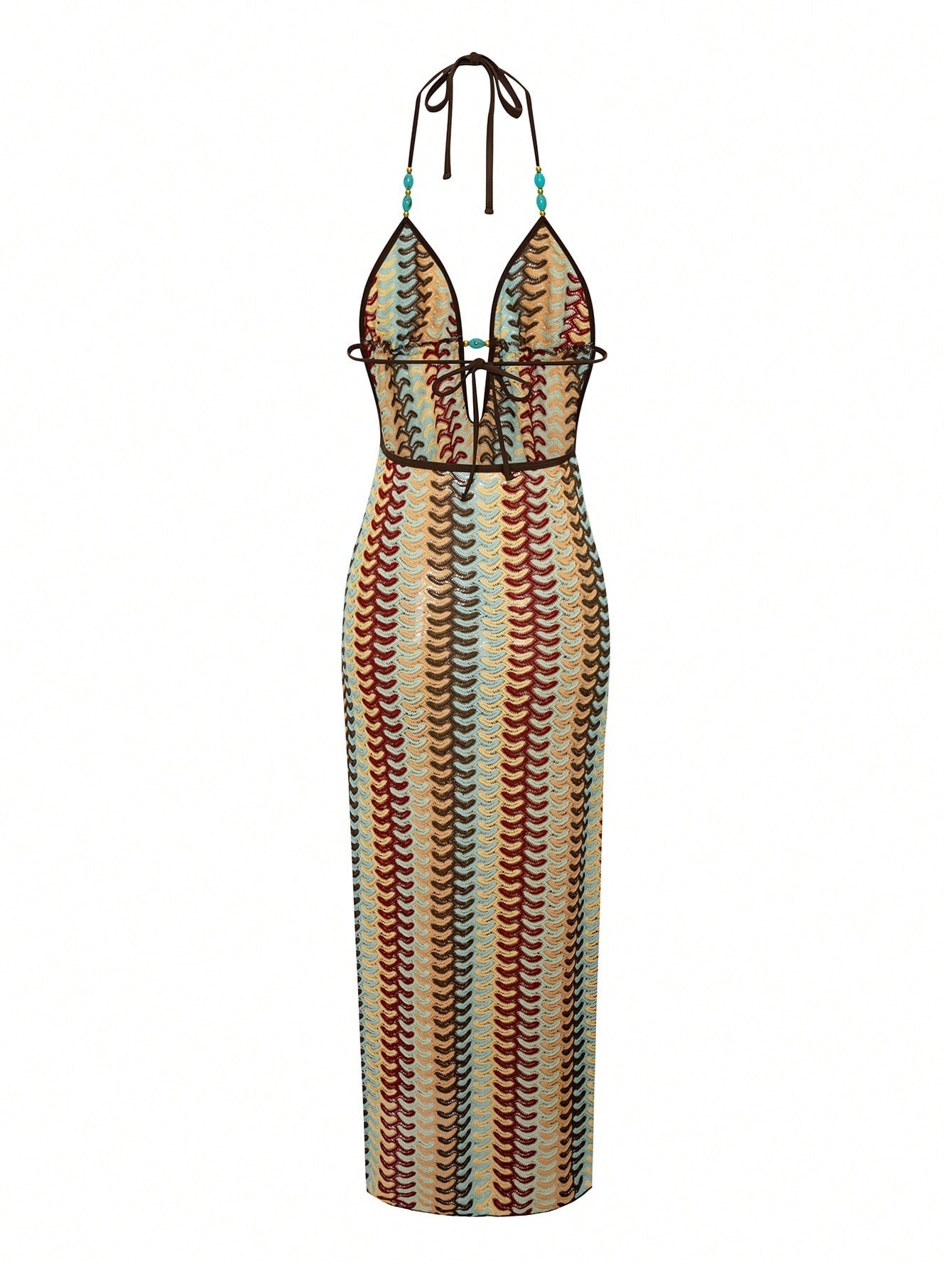 Robe de plage longue  au style bohème et balnéaire.