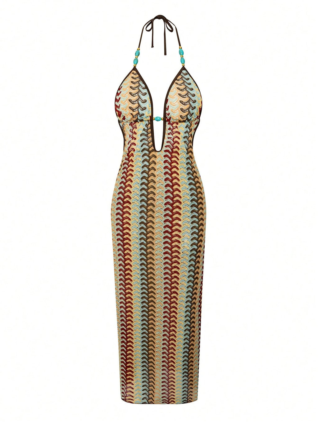 Robe de plage longue  au style bohème et balnéaire.