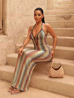 Robe de plage longue  au style bohème et balnéaire.