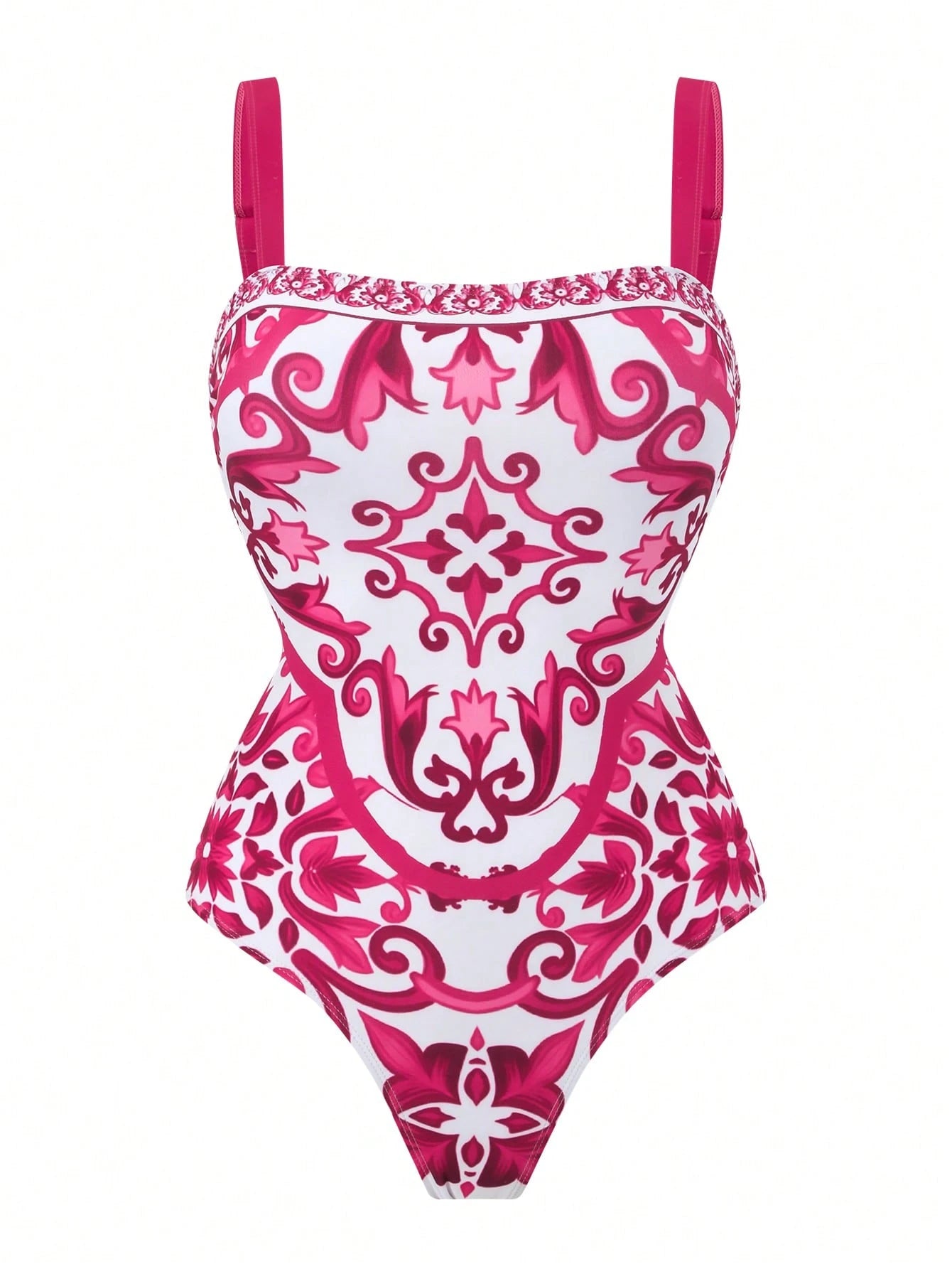 Un ensemble de plage rose imprimé inspiré de Dolce &Gabbana.