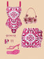 Un ensemble de plage rose imprimé inspiré de Dolce &Gabbana.