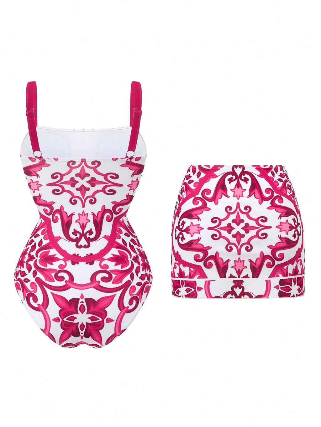 Un ensemble de plage rose imprimé inspiré de Dolce &Gabbana.