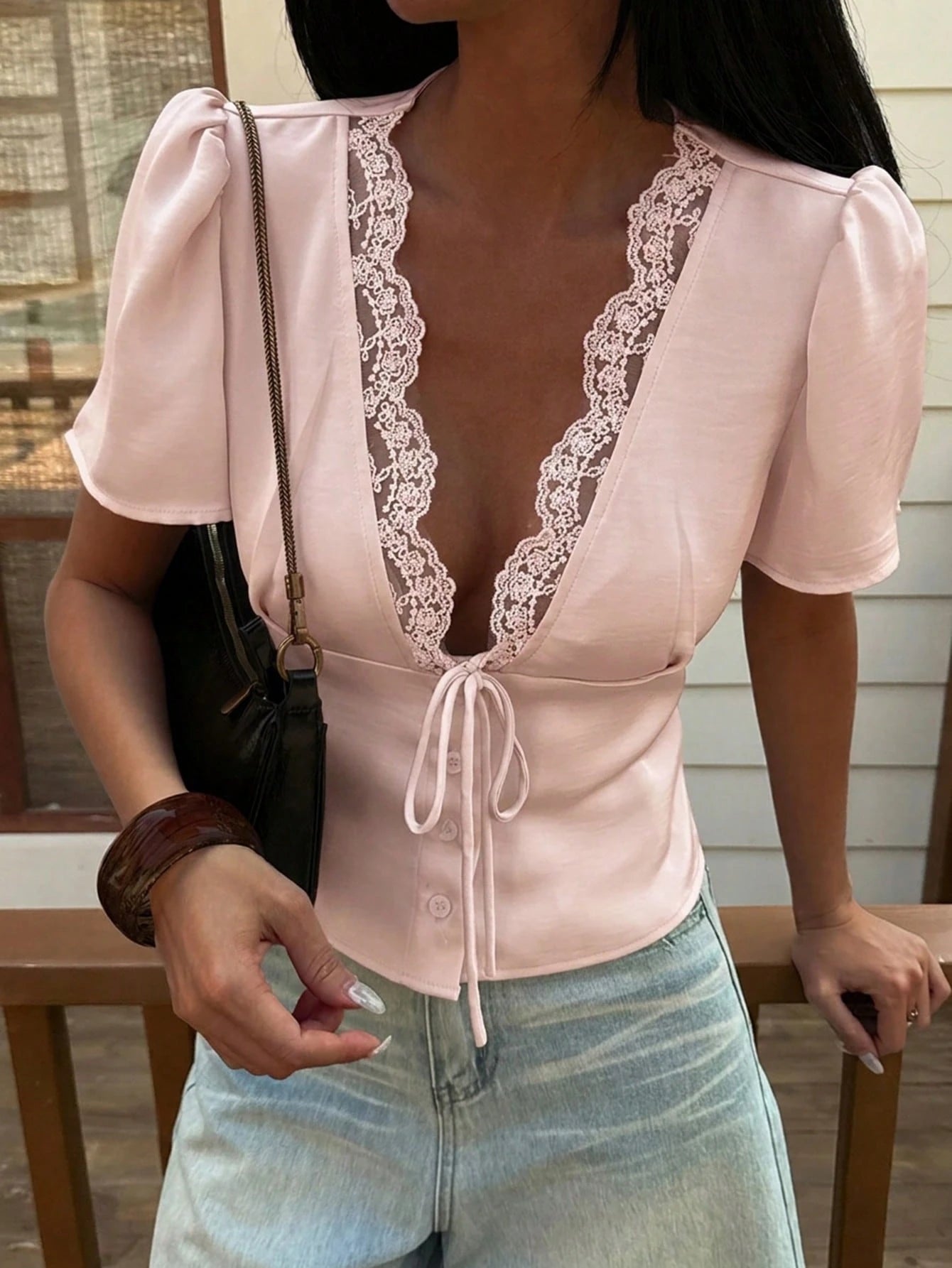 chemisier en satin chic